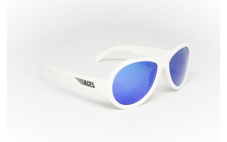 Очки Babiators для подростков солнцезащитные Aces Aviator Шаловливый белый Синие линзы 6+ ACE-003