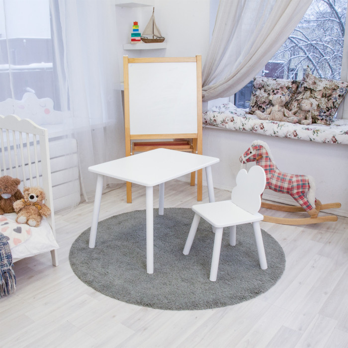 Комплект стол 2 стула Rolti Baby Облачко детский белый/голубой