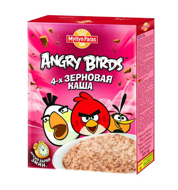 Каша Myllyn Paras Angry Birds 4 злака, 300 гр