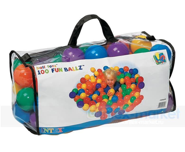 Мячики Intex для сухого бассейна в сумке 8 см 100 шт 49600