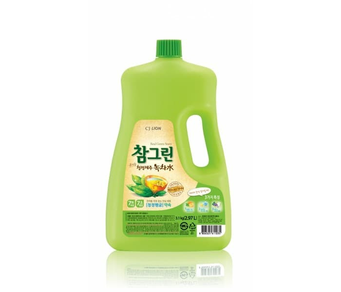 Средство CJ Lion для мытья посуды овощей и фруктов Chamgreen Зеленый чай 2970 мл