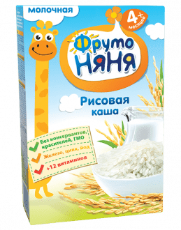 Каша ФрутоНяня молочная Рисовая с 4 мес 200 гр