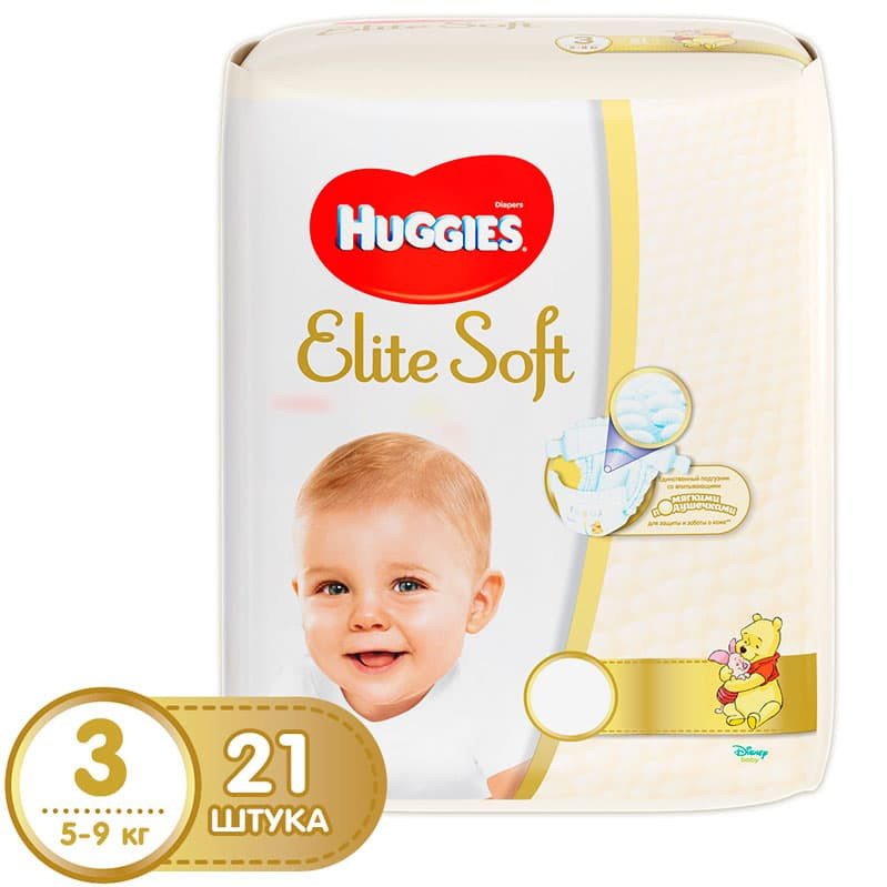 Подгузники Huggies Elite Soft 5-9 кг 21 шт. (3)