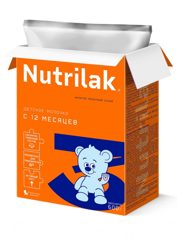 Детский молочный напиток Нутрилак Nutrilak 3 сухой от 12 мес 600 гр