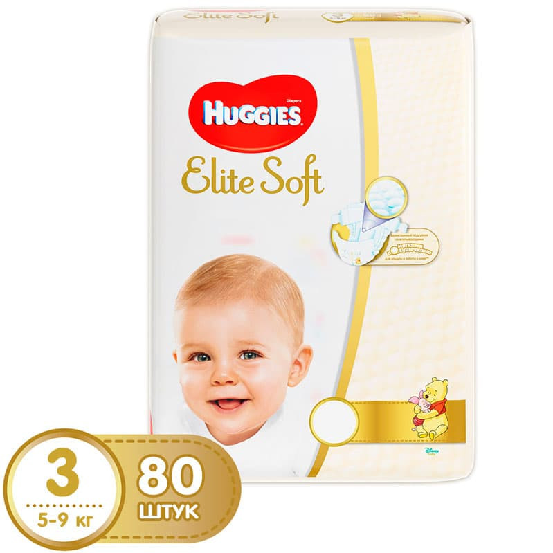 Подгузники Huggies Elite Soft 5-9 кг 80 шт (3)