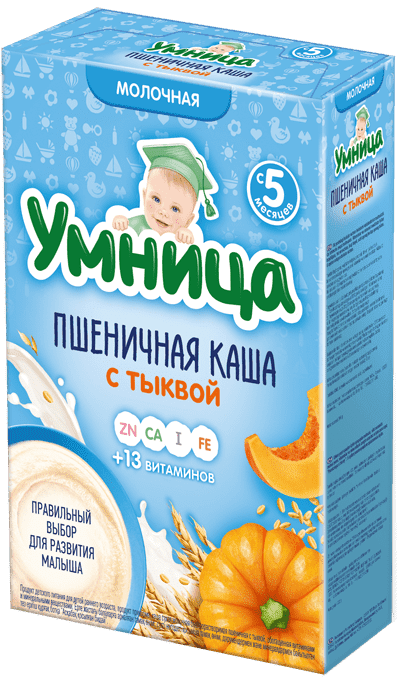 Каша Умница молочная пшеничная с тыквой с 5 мес 200 г