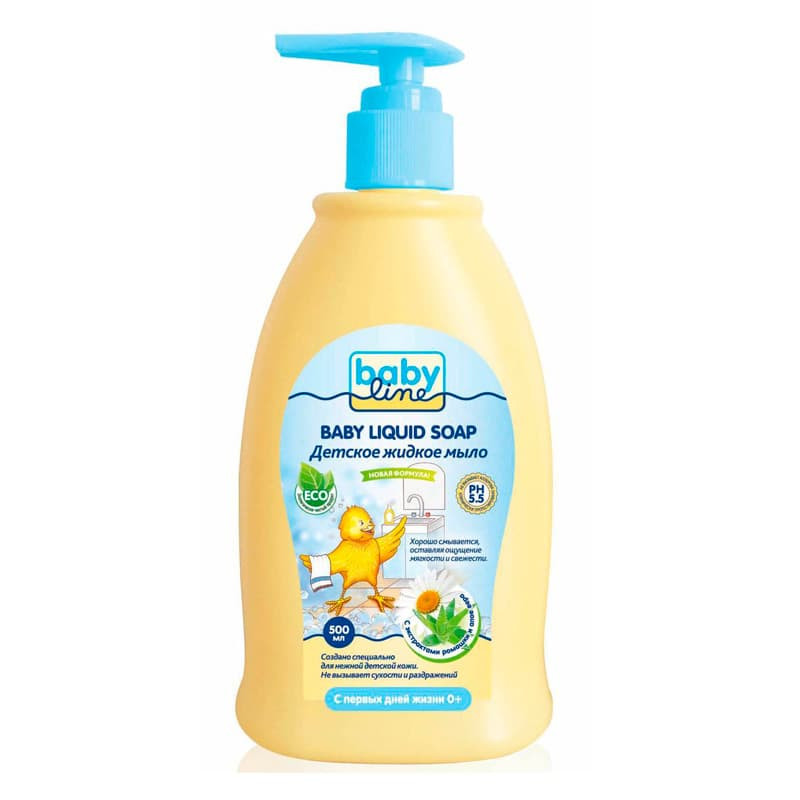 Детское жидкое мыло (с дозатором) BabyLine Nature, 500 мл купить в интернет-магазине детских товаров "Денма"