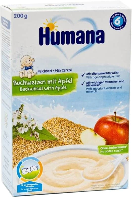 Каша Humana (Хумана) молочная Гречка с яблоком с 6 мес 200 гр 77558