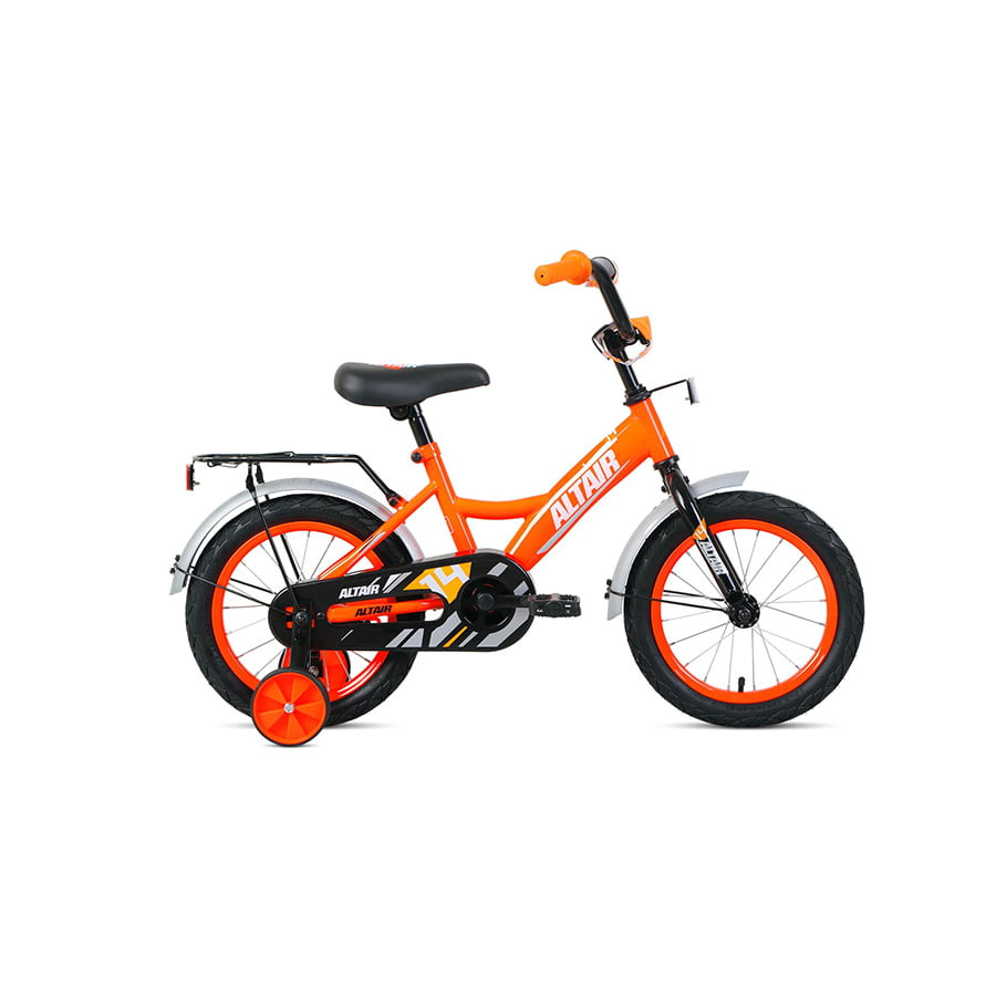 Велосипед Altair Kids 1 ск 2022 г 14" рама 14" Ярко-Оранжевый/Белый IBK22AL14099