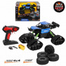 Crawler Flaming motor all-Terrain vehicle Hydrocar 4WD with battery 2V1 tracks + additional set of wheels water snow blue
