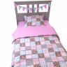 Комплект в кроватку AmaroBaby TIME TO SLEEP Пэчворк 1,5 спальный 3 предмета розовый