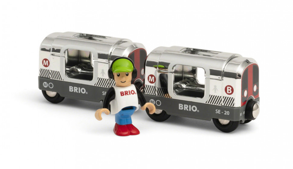 Игровой набор BRIO Поезд метро Металлик из 2х вагонов Special Edition