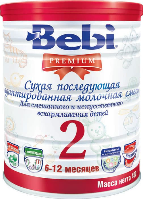 Заменитель Bebi Premium 2 с 6-12 мес. 400 гр.