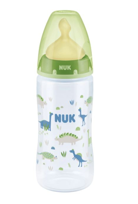 Бутылочка NUK First Choice Plus с соской из латекса Динозавры отверстие М размер 1 300 мл