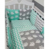 Комплект в кроватку ByTwinz Совята с бортиками подушками