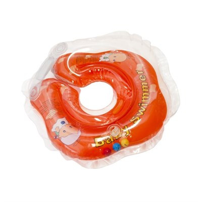 Круг на шею BabySwimmer полуцвет с погремушкой оранжевый BS02O-B
