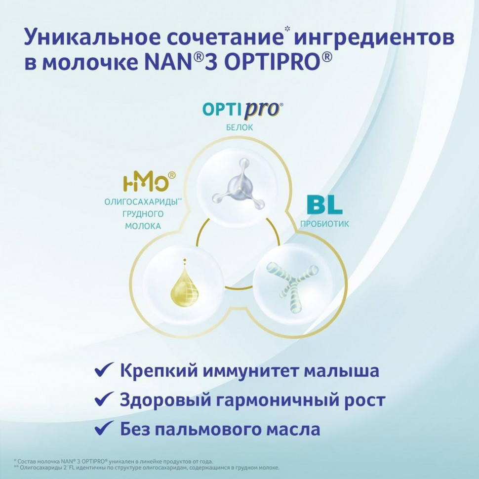 Молочная смесь NAN (Nestlé) 3 Optipro (с 12 месяцев) 400 гр