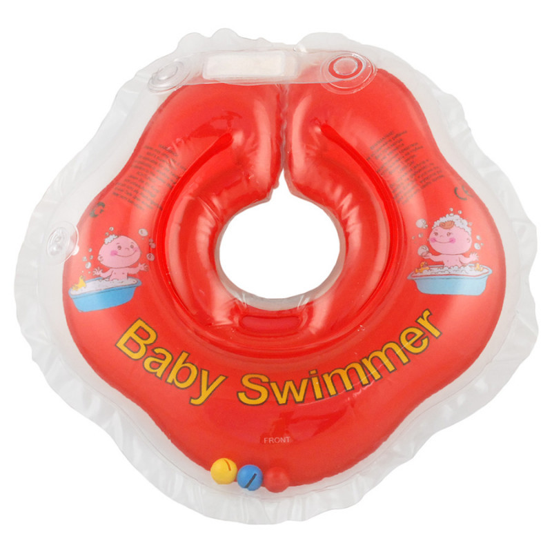 Круг на шею BabySwimmer полуцвет с погремушкой красный BS02R-B