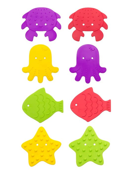 Антискользящие мини-коврики для ванны ROXY-KIDS цвет в ассортименте 8 шт