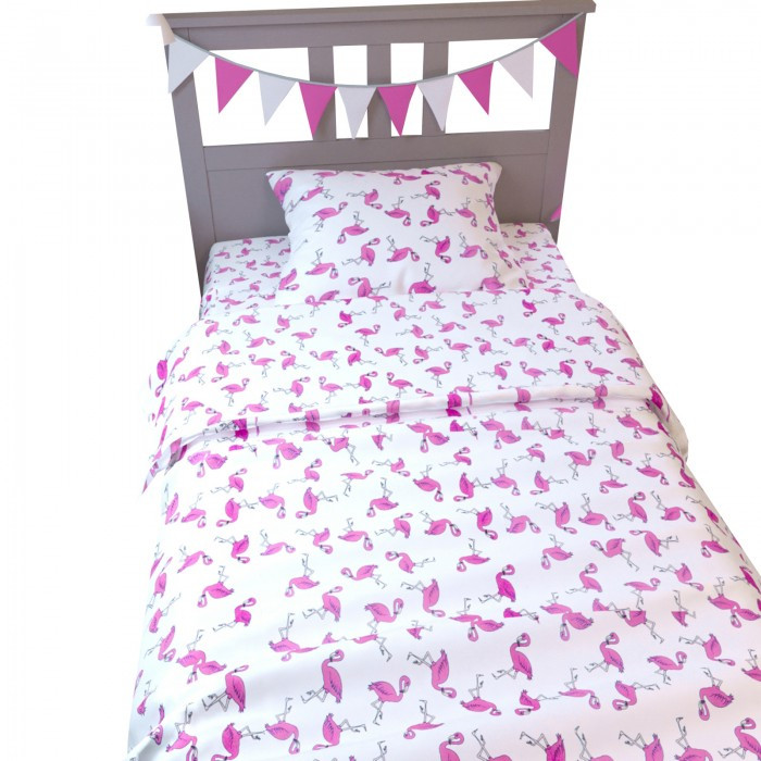 Комплект в кроватку AmaroBaby TIME TO SLEEP Фламинго 1,5 спальный 3 предмета малиновый
