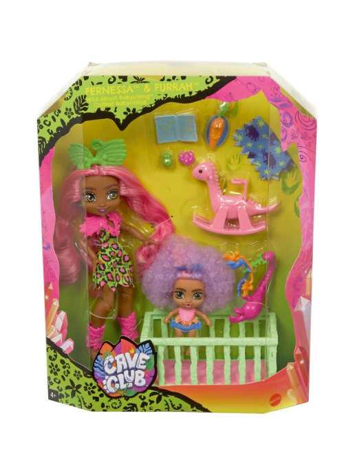 Игровой набор Mattel Cave Club Няня с двумя куклами Фернесса и Фуррах GNL92
