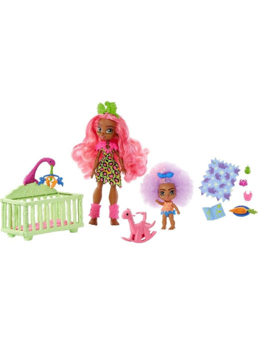 Игровой набор Mattel Cave Club Няня с двумя куклами Фернесса и Фуррах GNL92