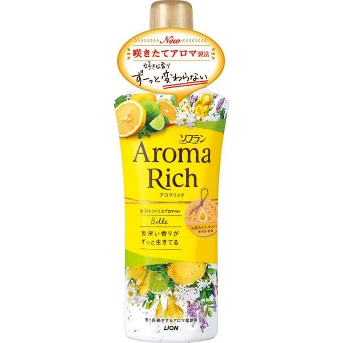 Lion Aroma Rich Bell Laundry conditioner with citrus and Jasmine fragrance bottle 520ml

