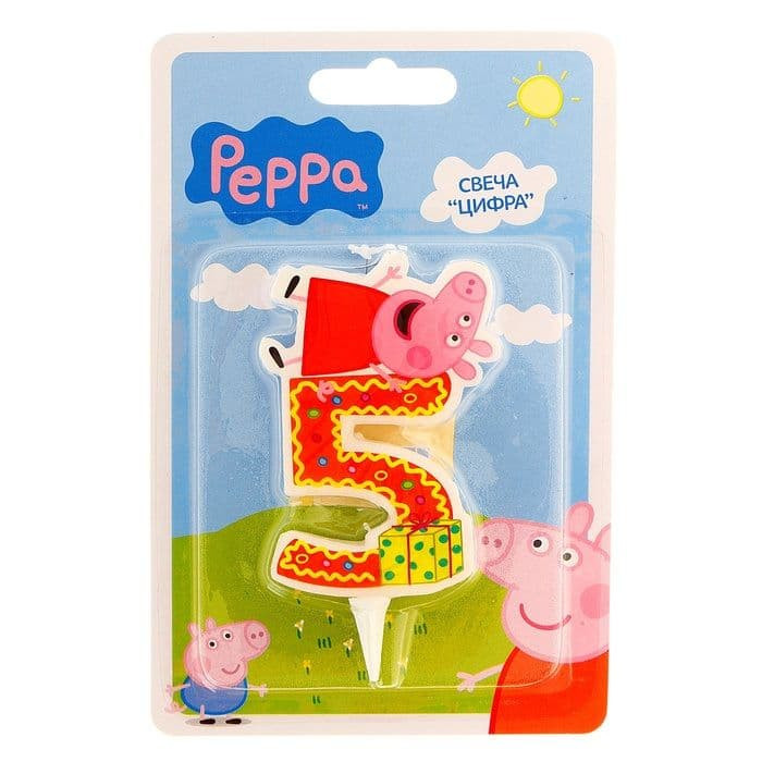 Свеча цифра 5 Peppa Pig 