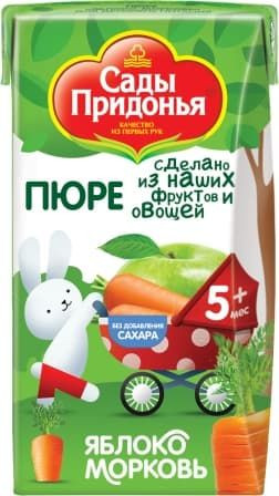Пюре Сады Придонья яблоко морковь с 5 мес 125 г