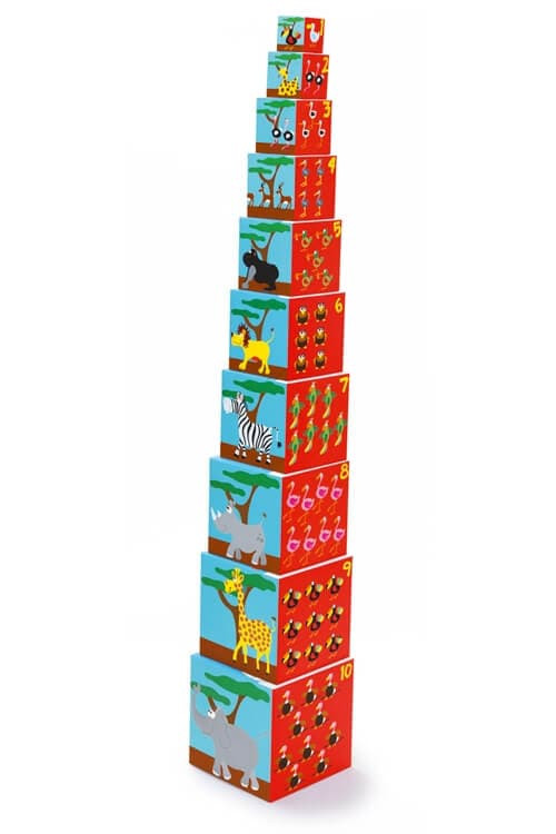 Кубики SCRATCH 6181034 Stacking Tower Animals of the world
