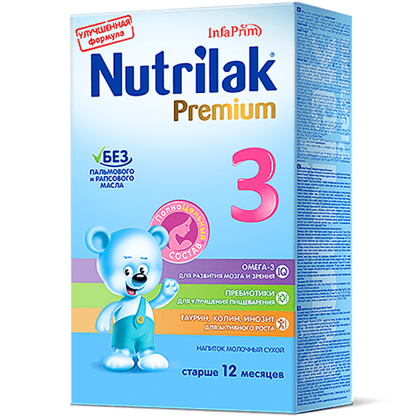 Заменитель молока Нутрилак Premium 3 New с пребиотиками от 1 года Nutrilak 350 гр