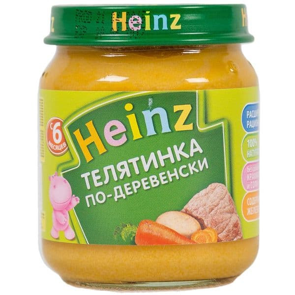 Пюре Heinz телятина по-деревенски с 6 мес 120 г