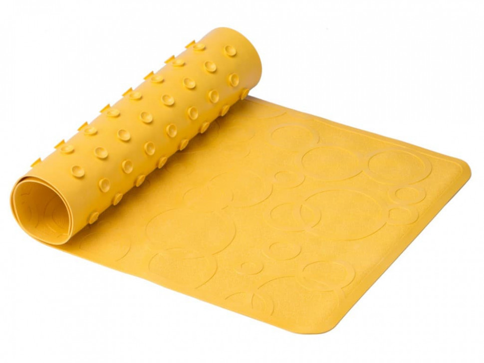 Антискользящий резиновый коврик для ванны ROXY-KIDS 35х76 см желтый