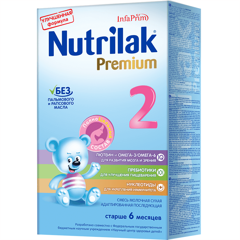 Молочная смесь Нутрилак Premium 2 New с пребиотиками и нуклеотидами с 6 месяцев Nutrilak 350 гр