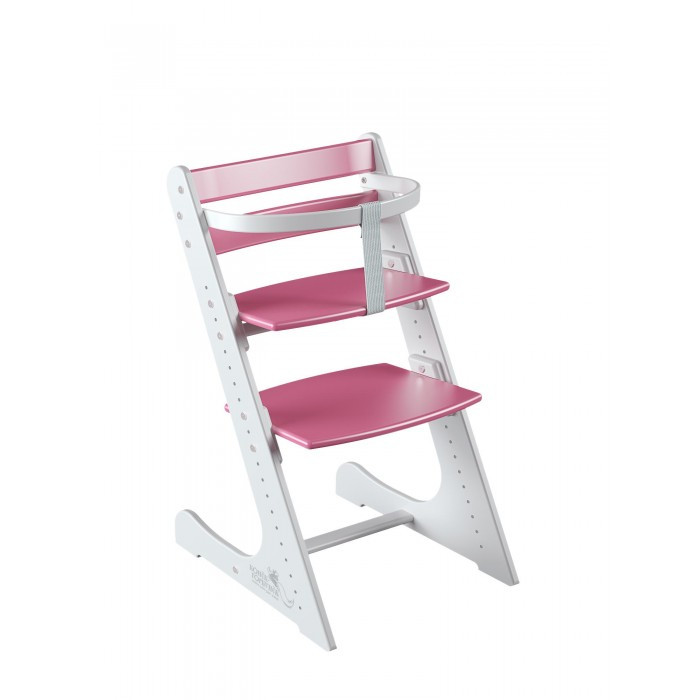 Комплект Конёк Горбунёк Комфорт растущий стул и жесткий ограничитель Бело-розовый
