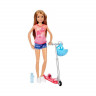 Кукла Mattel Семья Barbie на самокате DVX57