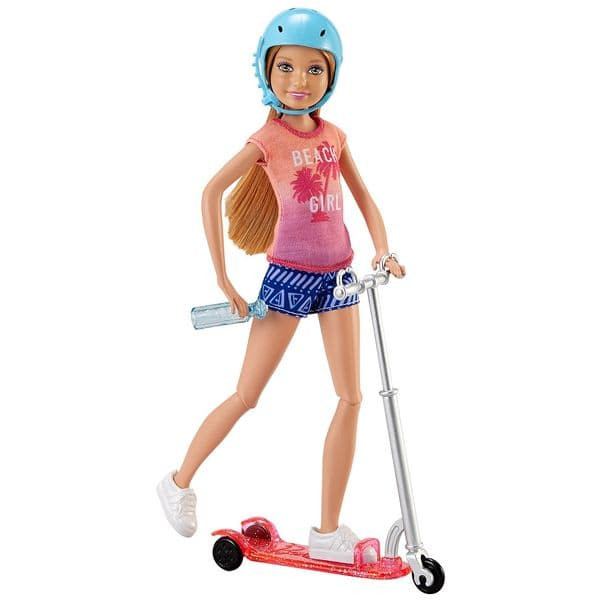 Кукла Mattel Семья Barbie на самокате DVX57