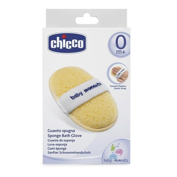Губка-рукавичка Chicco Baby Moments с карманом для мыла (от 0 мес)