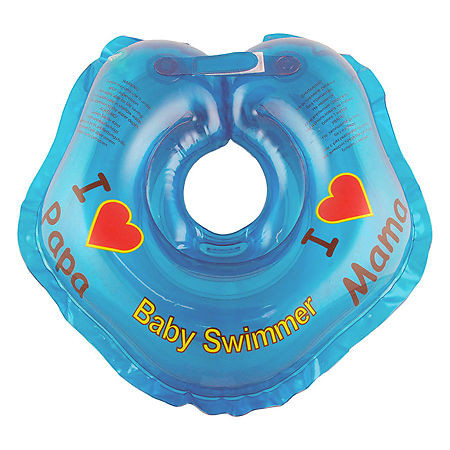 Круг на шею Baby Swimmer надувной полноцветный голубой 10012 BS21B