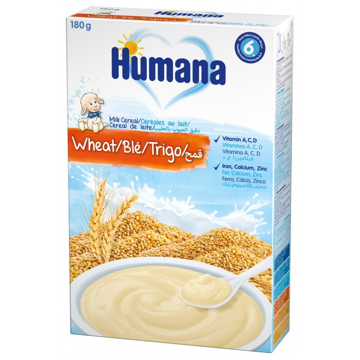Каша Humana (Хумана) пшеничная молочная с 6 мес 180 г