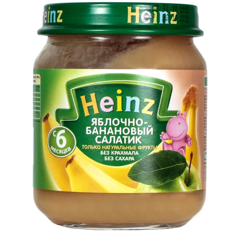 Пюре Heinz яблочно-банановый салатик 6 мес 120 г