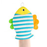 Terry bath sponge-mitten fish