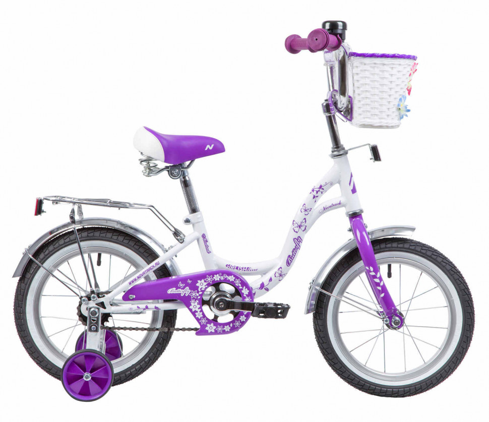 Велосипед NOVATRACK BUTTERFLY 14" белый-фиолетовый
