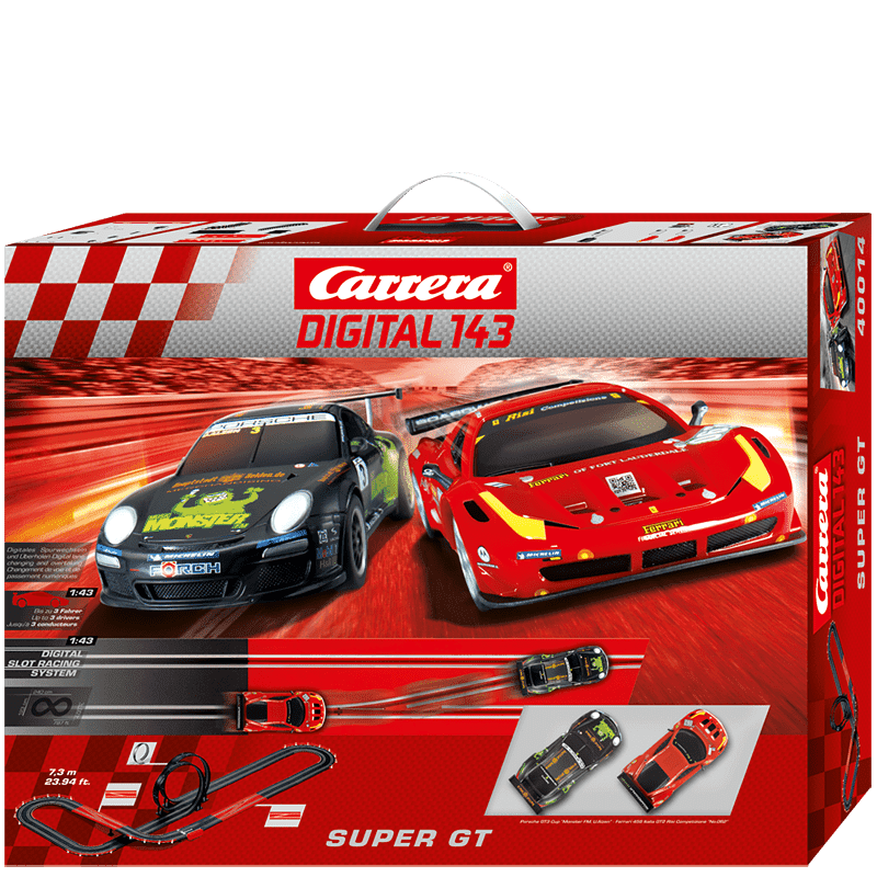 Автотрек детский Carrera Super GT с 2 машинками с пультами управления 40014