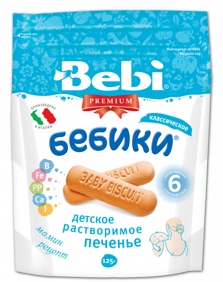 Печенье Bebi Premium Бебики классическое 115 г с 6 мес