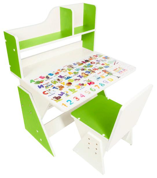 Парта детская растущая и стул Я САМ Первое место Бело-зеленый