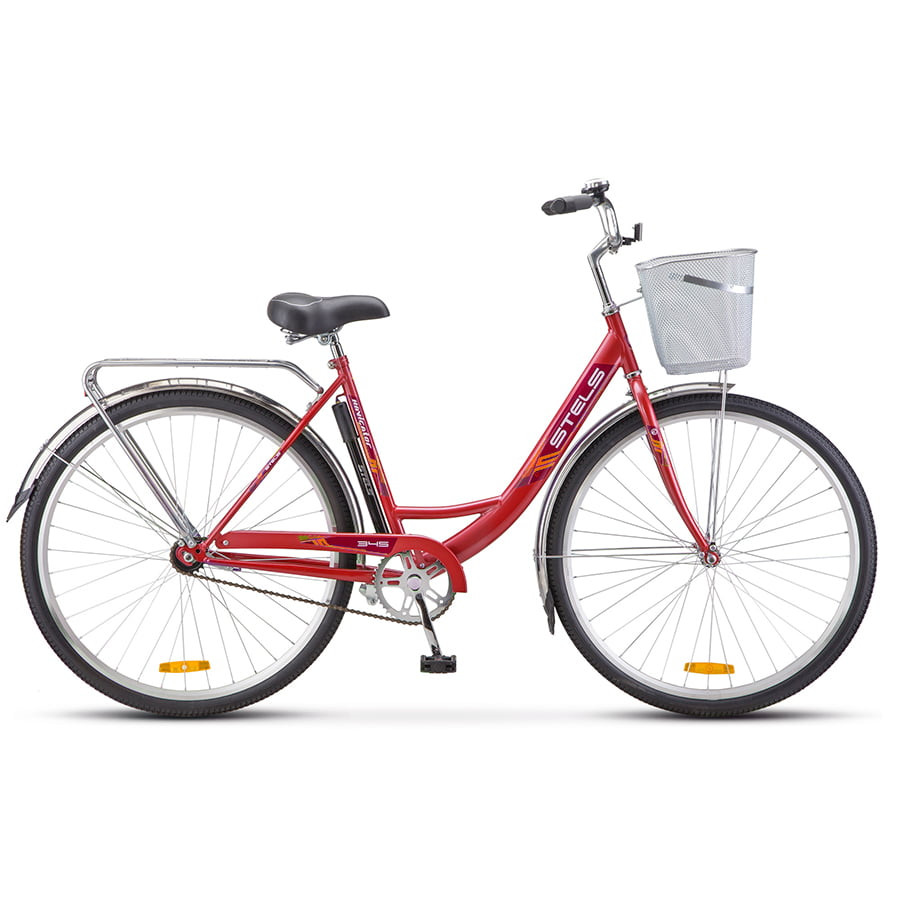 Велосипед Stels Navigator 28" 345 Z010/Z011 LU085343 с корзиной красный