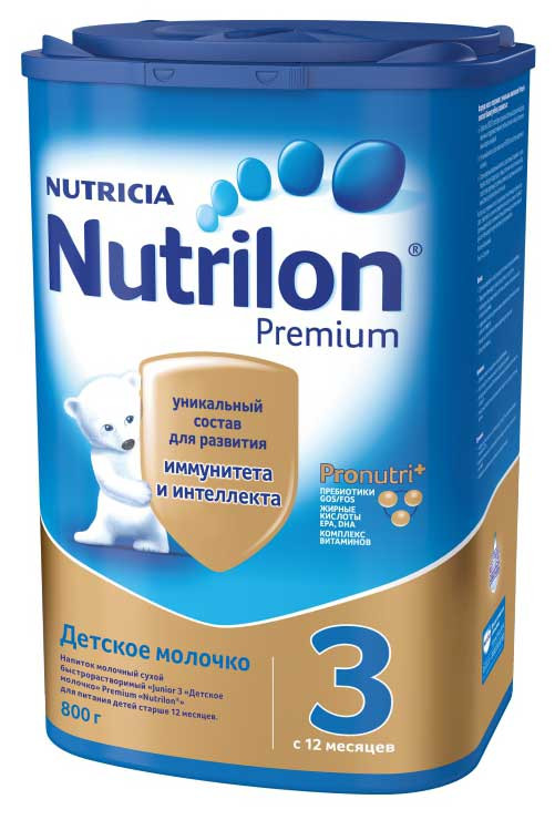 Детская молочная смесь Nutrilon 3 Premium 800 г с 12 мес.
