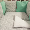 купить Комплект в кроватку ByTwinz с бортиками-подушками Дамаск изумруд 6 предметов