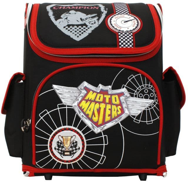 Школьный рюкзак Alliance for Kids для мальчика черный с красным на молнии 5-949-380ШТМ